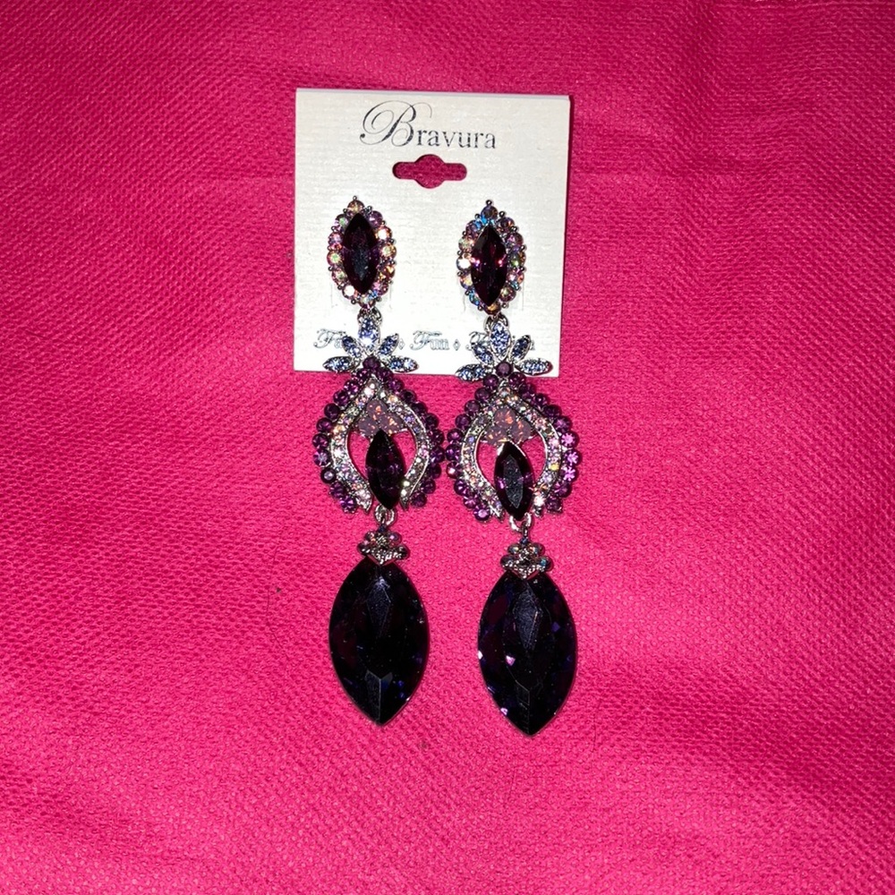 Large Dark Purple Earrings
